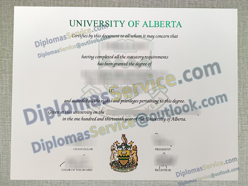 University of Alberta diploma, University of Alberta degree,