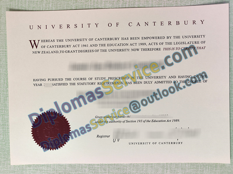 University of Canterbury degree, University of Canterbury certificate,