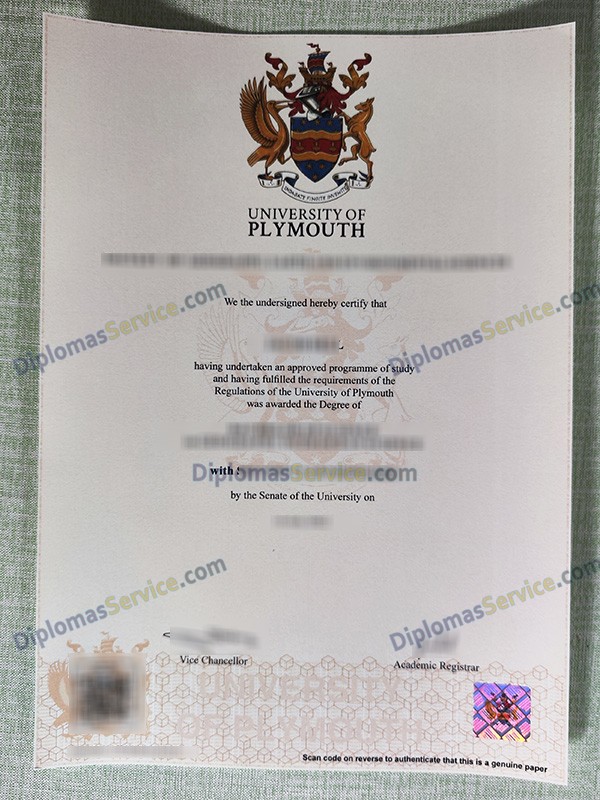 University of Plymouth degree, University of Plymouth diploma,