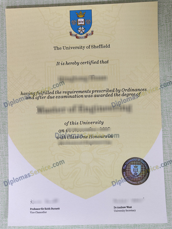 University of Sheffield degree, University of Sheffield diploma,