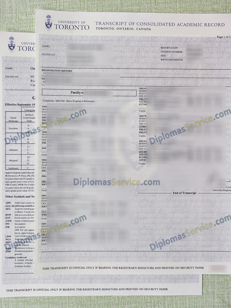 University of Toronto Transcript