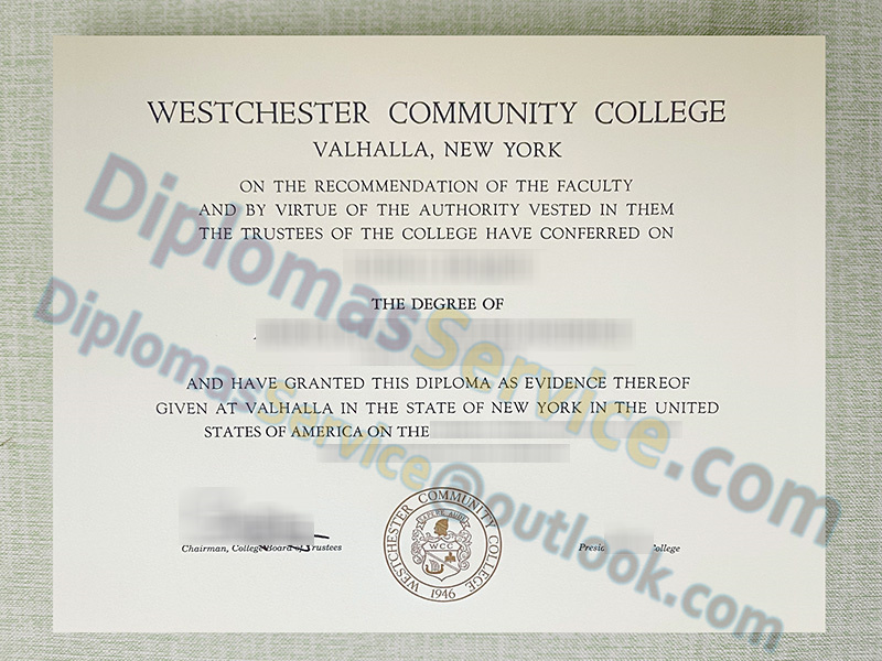 Westchester Community College diploma, Westchester Community College degree,