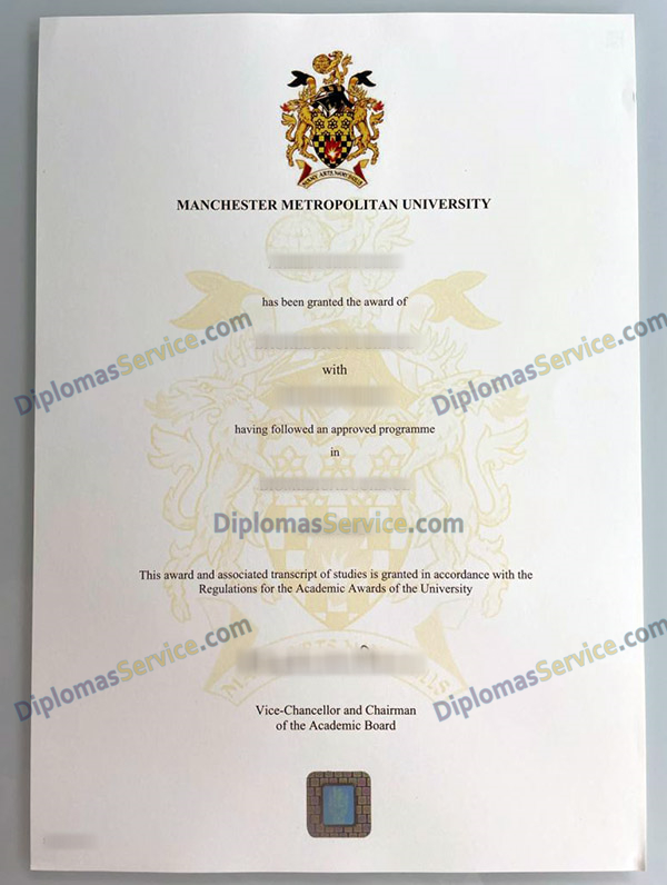 Manchester Metropolitan University degree, Manchester Metropolitan University diploma,