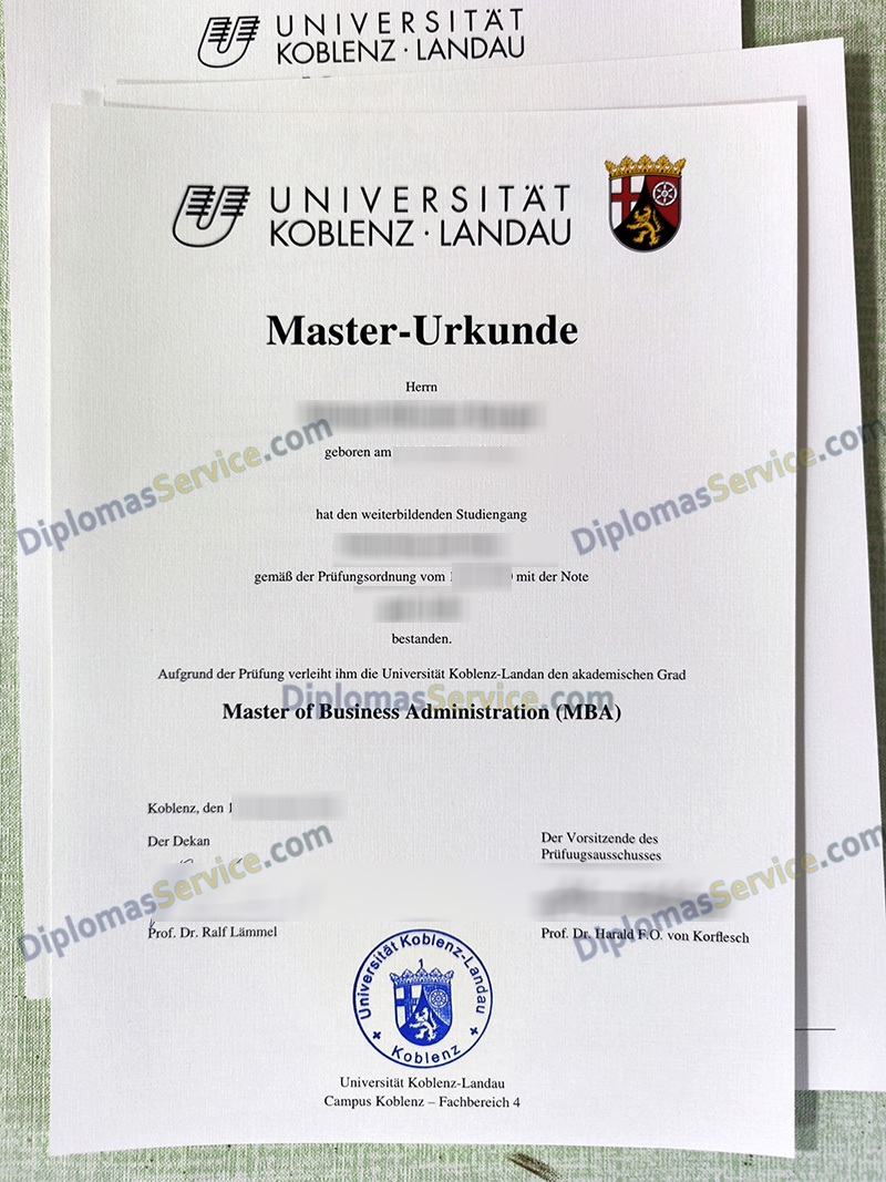 Universität Koblenz-Landau urkunde, Universität Koblenz-Landau degree,