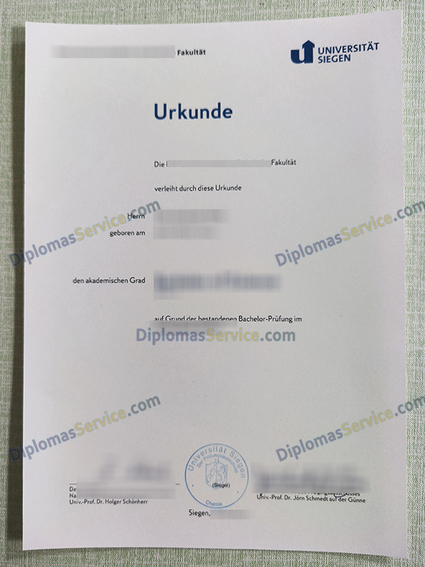 Universität Siegen urkunde, Universität Siegen degree,