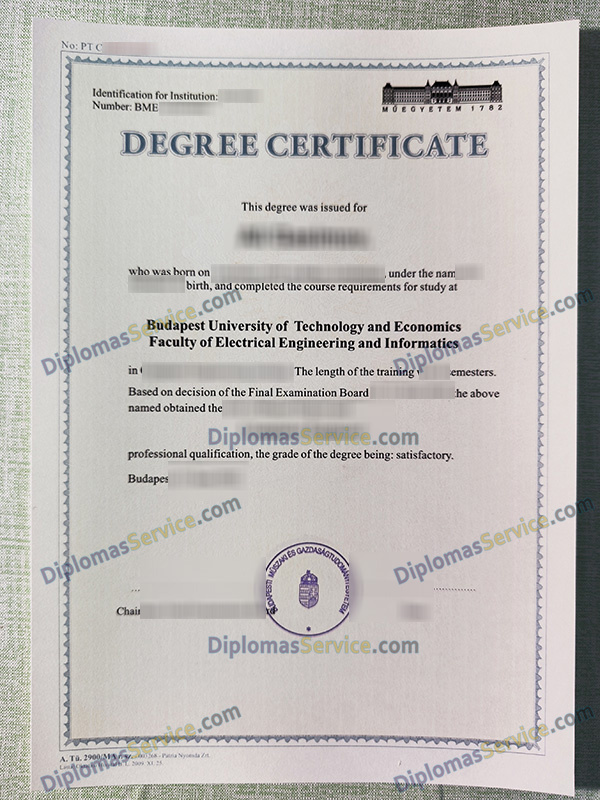 Budapest University of Technology and Economics degree, BME diploma,