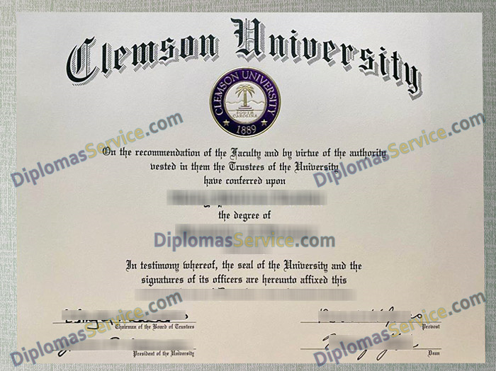 Clemson University diploma, Clemson University degree,