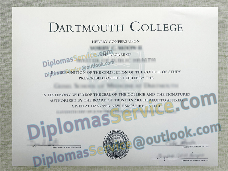Dartmouth College diploma, Dartmouth College degree,