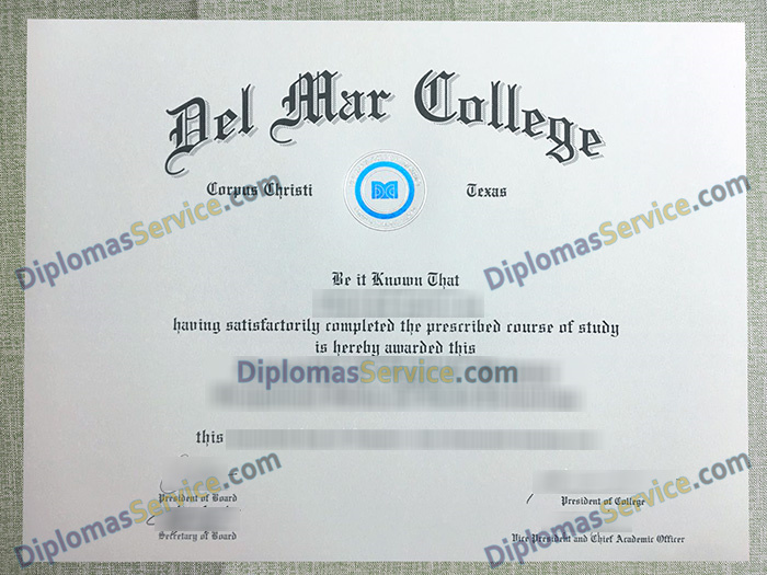 Del Mar College diploma, Del Mar College degree,