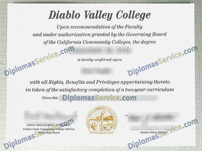 Diablo Valley College diploma, Diablo Valley College degree,