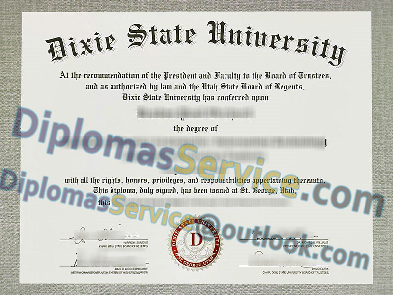 Dixie State University diploma, Dixie State University degree,
