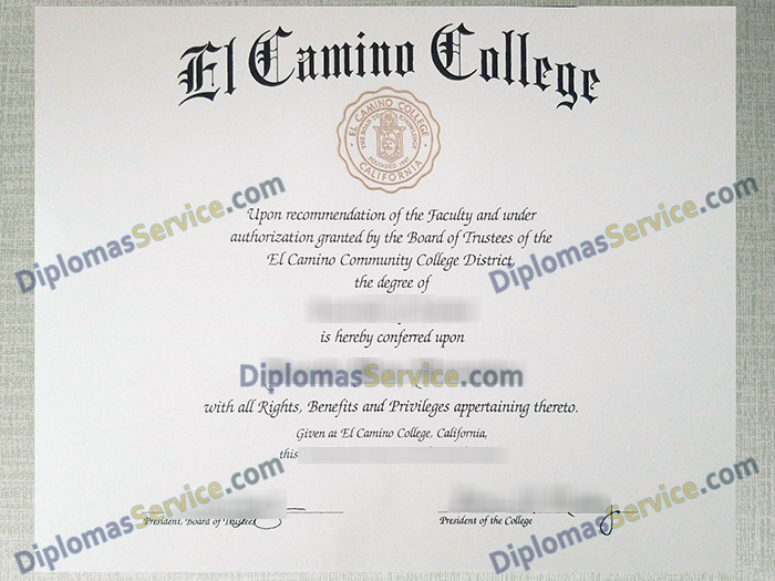 El Camino College diploma, El Camino College degree,