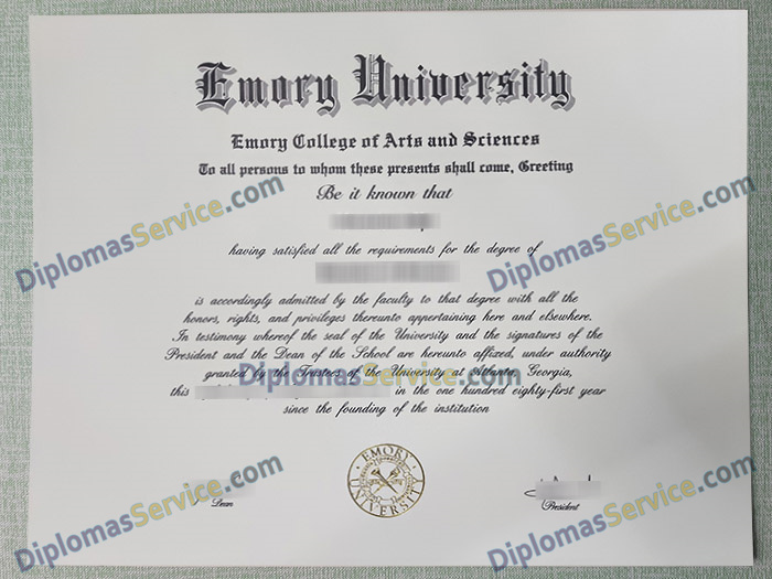 Emory University diploma, Emory University degree,