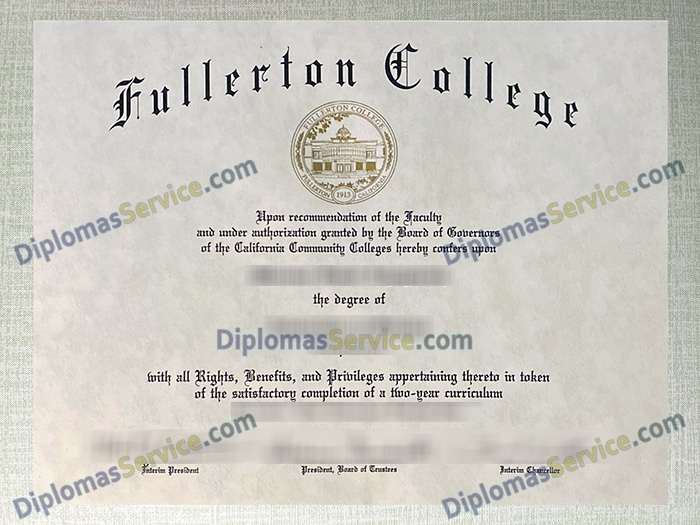 Fullerton College diploma, Fullerton College degree,