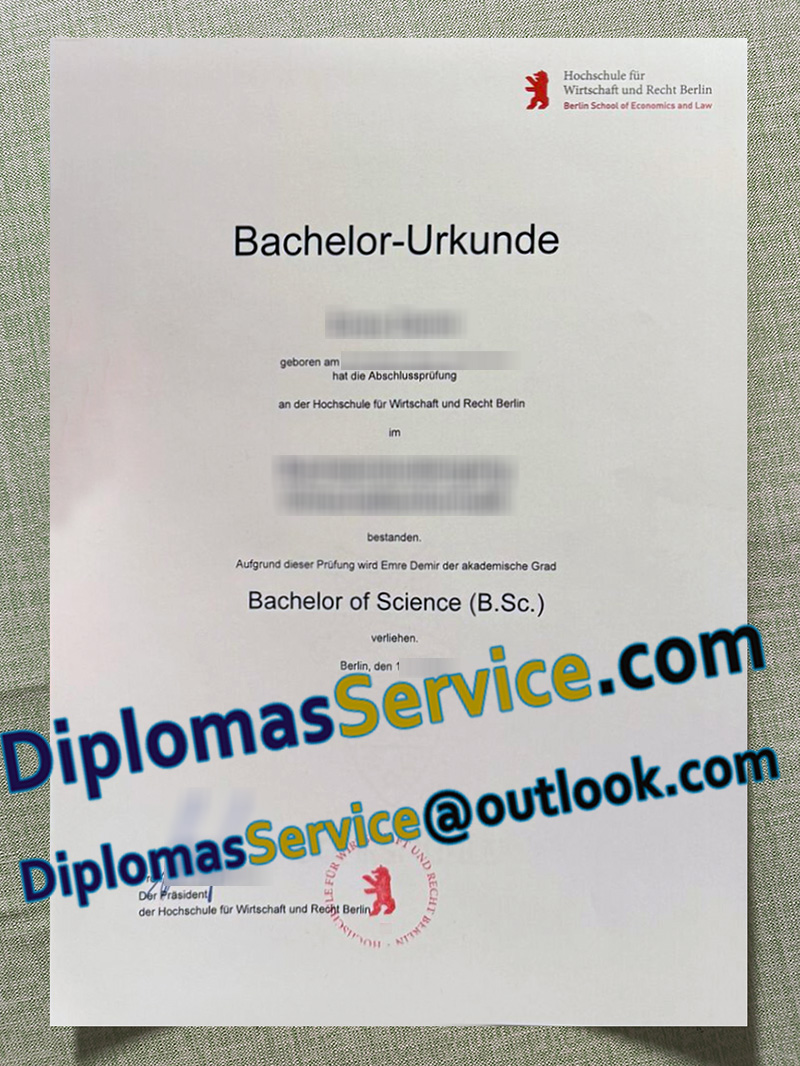 HWR Berlin urkunde, Hochschule für Wirtschaft und Recht Berlin degree,