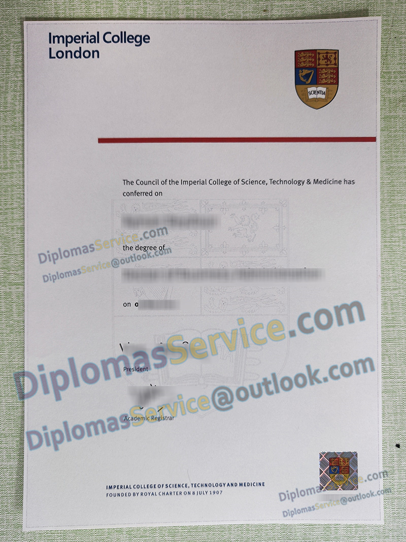Imperial College London degree, Imperial College London certificate,