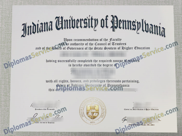 Indiana University of Pennsylvania diploma, Indiana University of Pennsylvania degree,