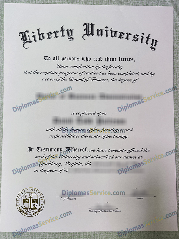 Liberty University diploma, Liberty University master degree,
