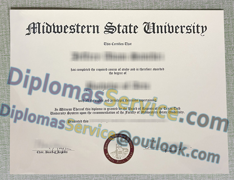 Midwestern State University diploma, Midwestern State University degree,