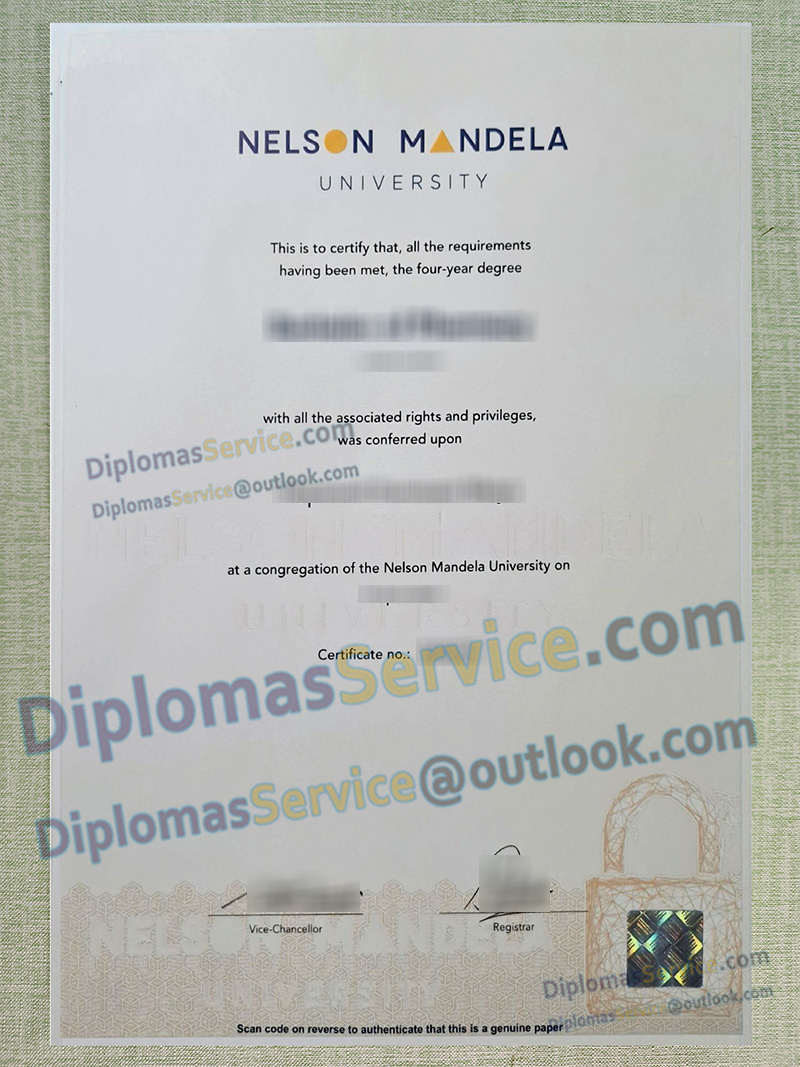 Nelson Mandela University degree, Nelson Mandela University diploma,