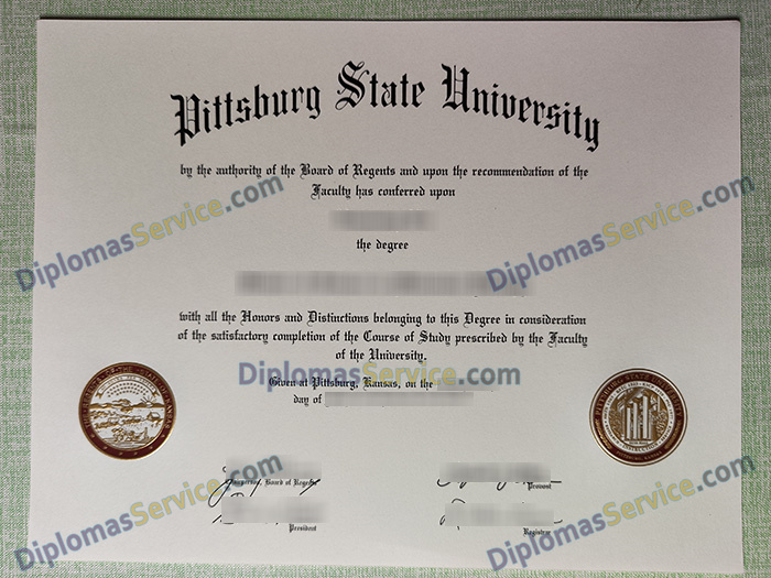 Pittsburg State University diploma, Pittsburg State University degree,
