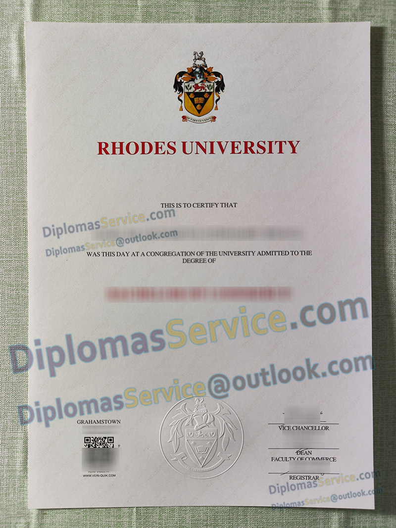 Rhodes University degree, Rhodes University diploma,