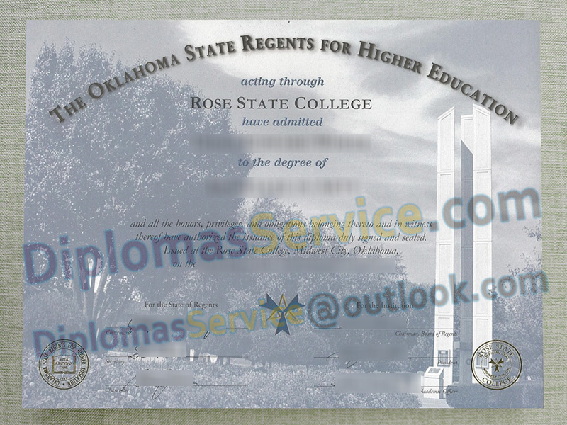 Rose State College diploma, Rose State College degree,
