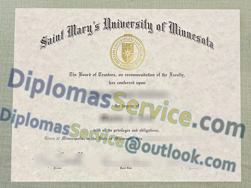 Saint Mary's University of Minnesota diploma, SMUMN degree,