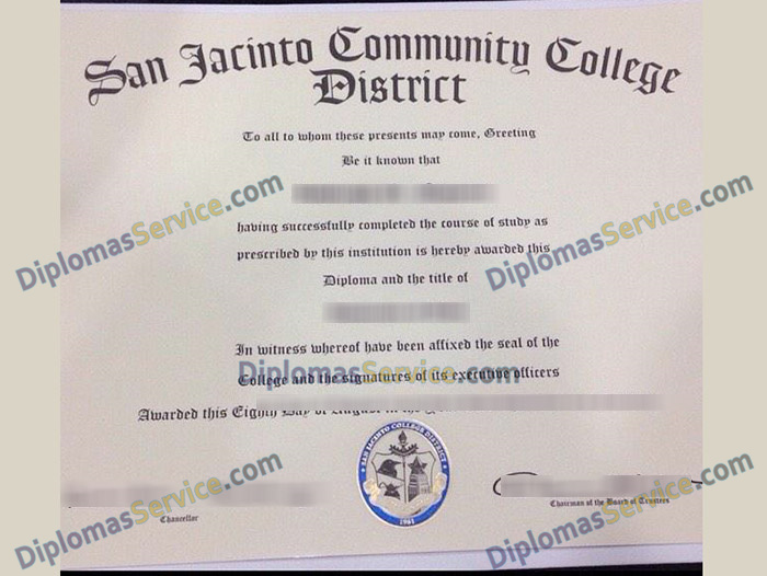 San Jacinto Community College diploma, San Jacinto Community College degree,