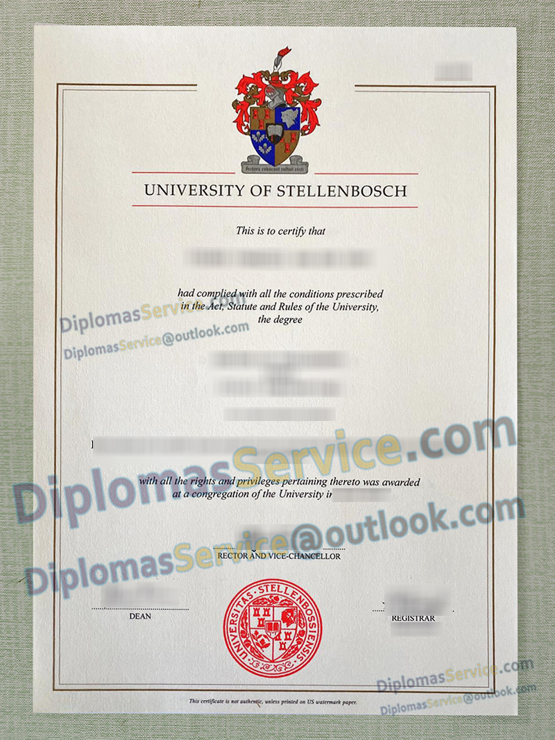 University of Stellenbosch degree, University of Stellenbosch diploma,