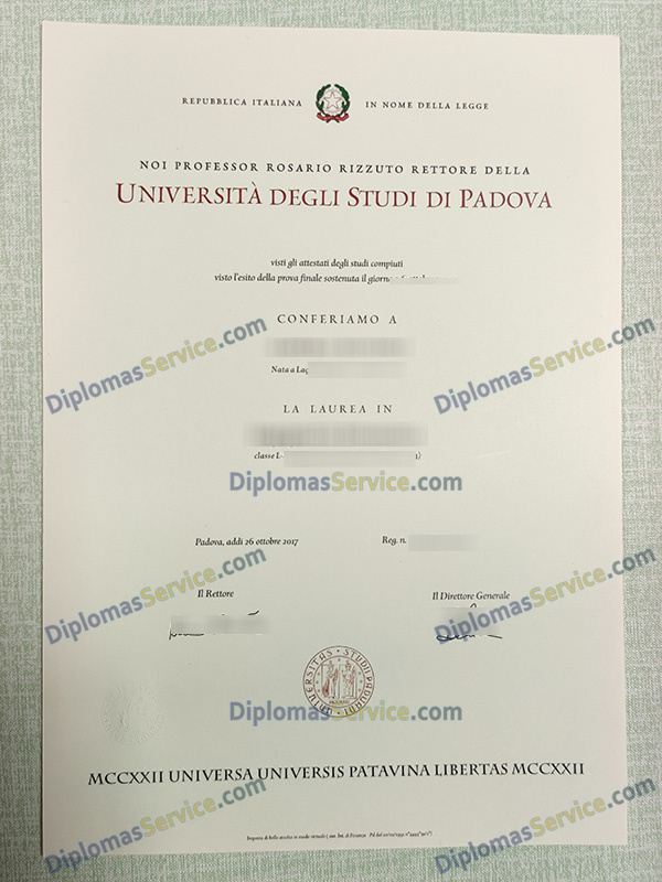 Università di Padova diploma, Università di Padova laurea,