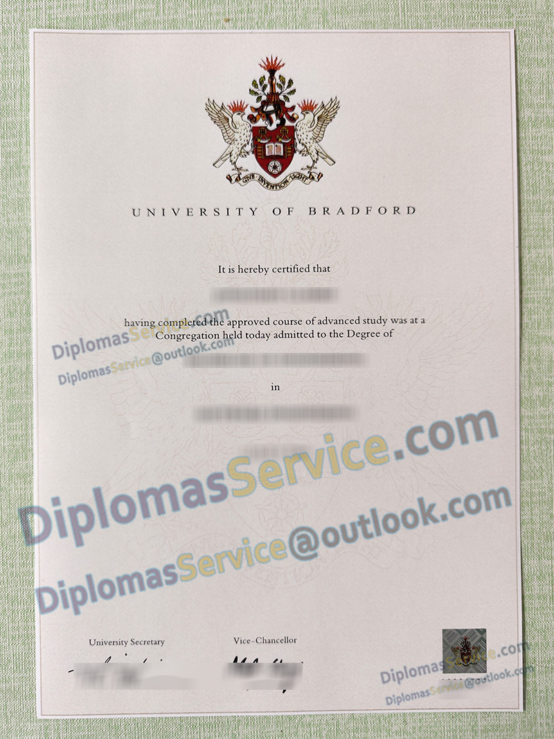 University of Bradford degree old version, University of Bradford certificate,