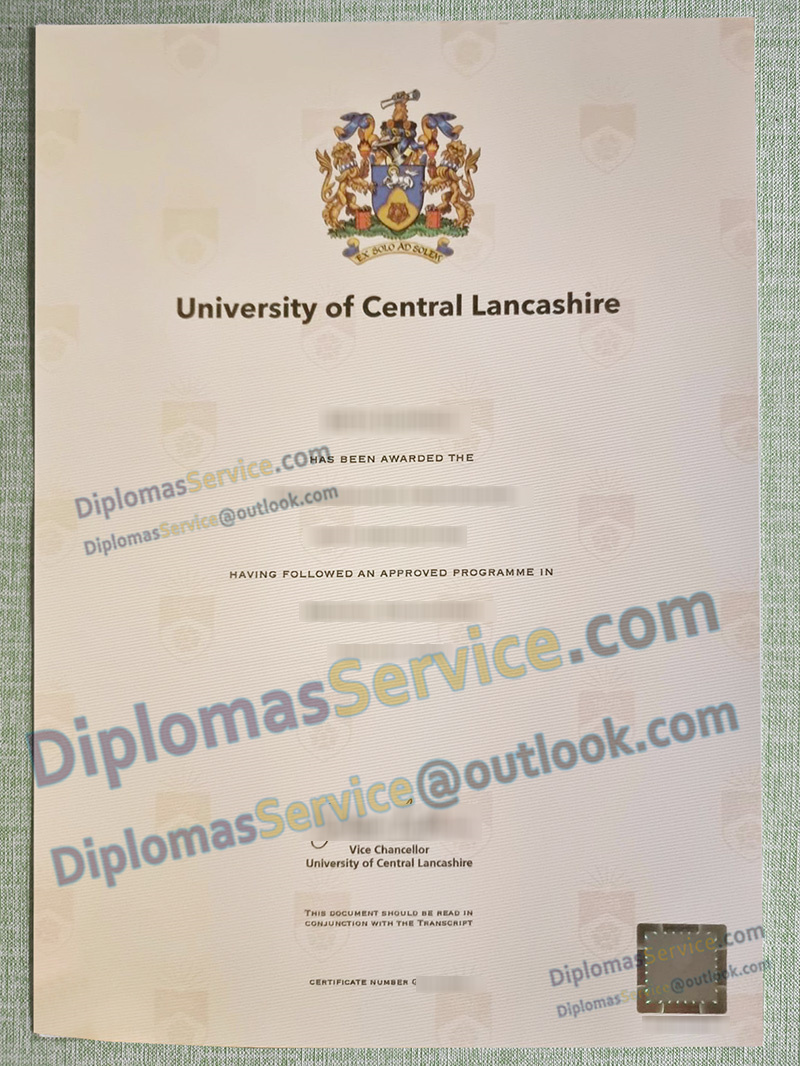 University of Central Lancashire degree, University of Central Lancashire certificate,