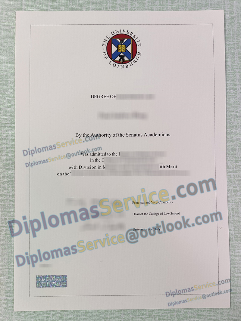 University of Edinburgh degree, University of Edinburgh certificate,