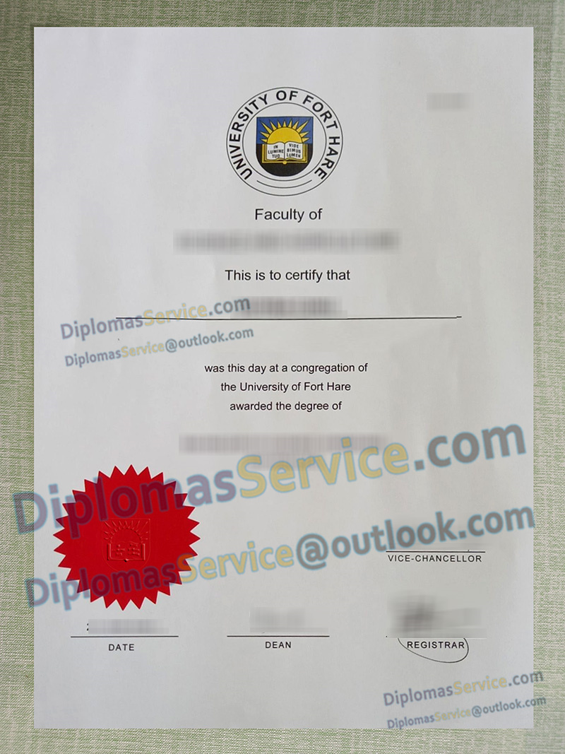 University of Fort Hare degree, University of Fort Hare diploma,