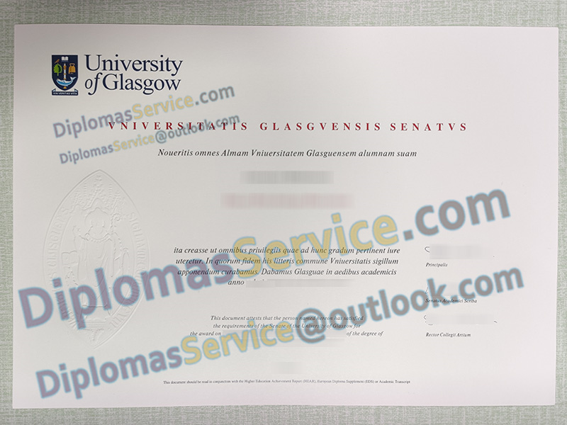 University of Glasgow degree, University of Glasgow certificate,