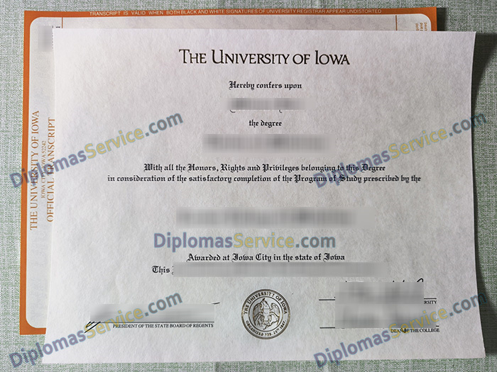 University of Iowa diploma, University of Iowa degree,