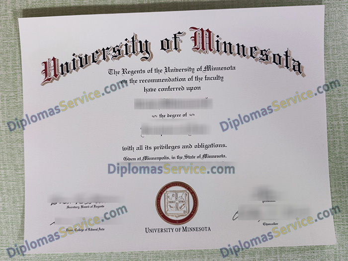 University of Minnesota diploma, University of Minnesota degree,