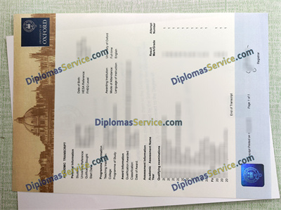 University of Oxford transcript