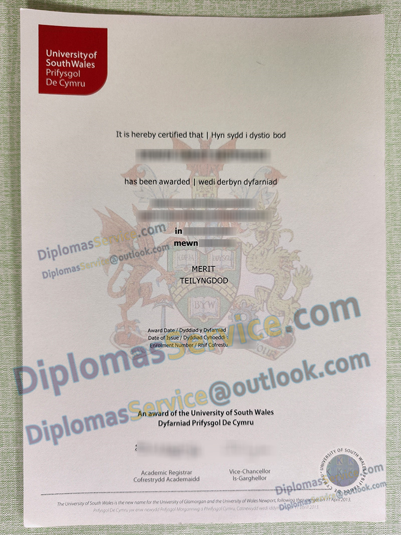University of South Wales degree, University of South Wales certificate,