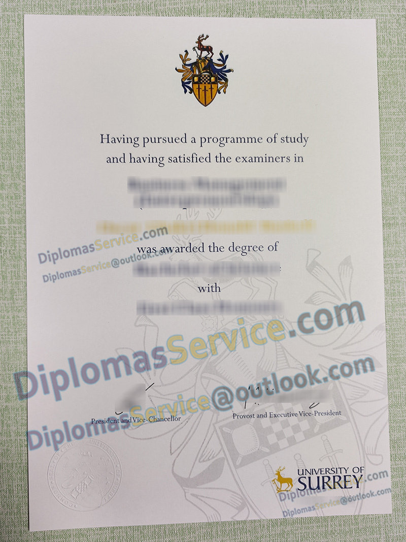 University of Surrey degree, University of Surrey certificate,