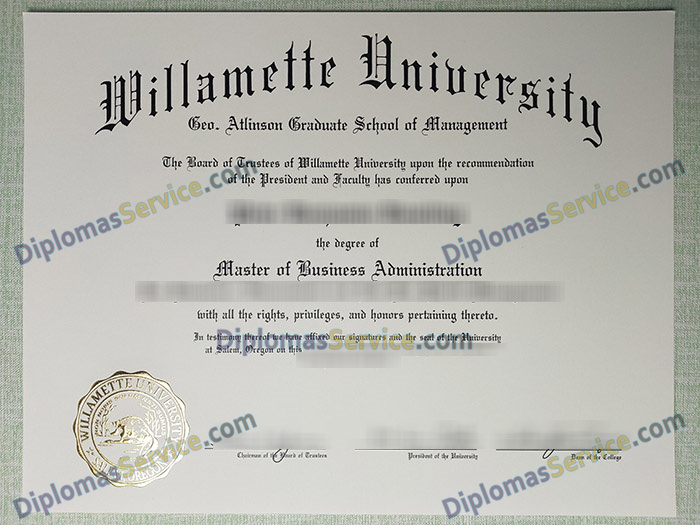 Willamette University diploma, Willamette University degree,