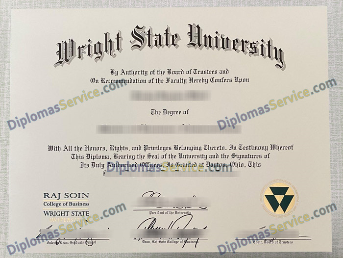 Wright State University diploma, Wright State University degree,