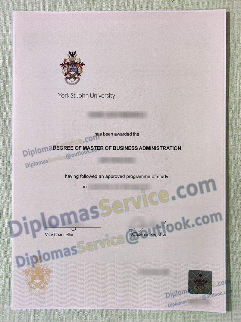 York St. John University degree, York St. John University certificate,