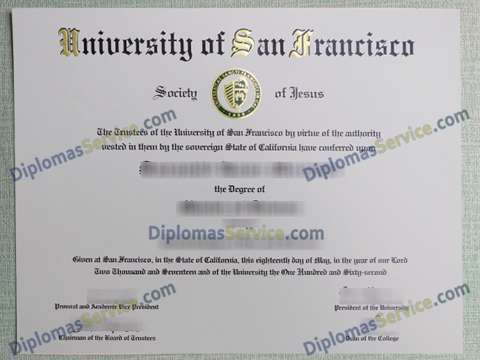 University of San Francisco diploma, University of San Francisco degree,