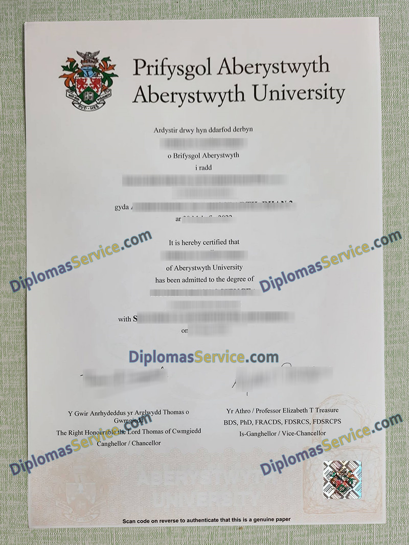 Aberystwyth University degree, Aberystwyth University certificate,