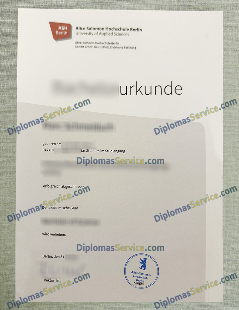 Alice Salomon Hochschule Berlin urkunde, Alice Salomon Hochschule Berlin degree,