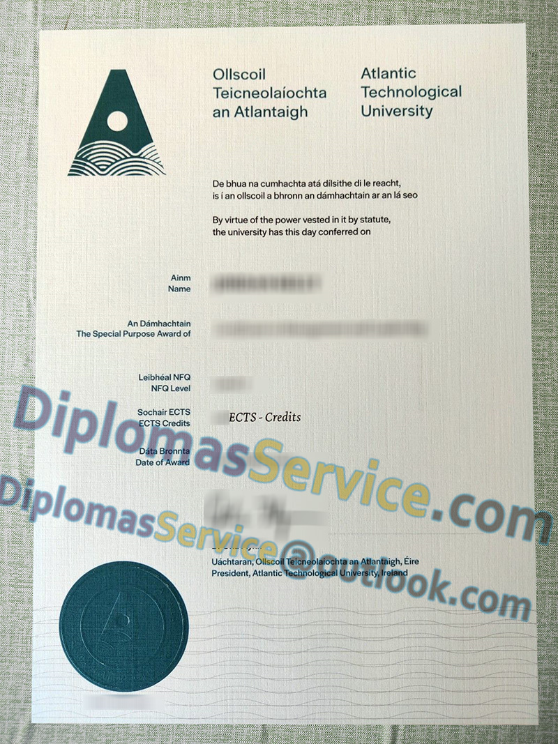 Atlantic Technological University certificate, Atlantic Technological University diploma,