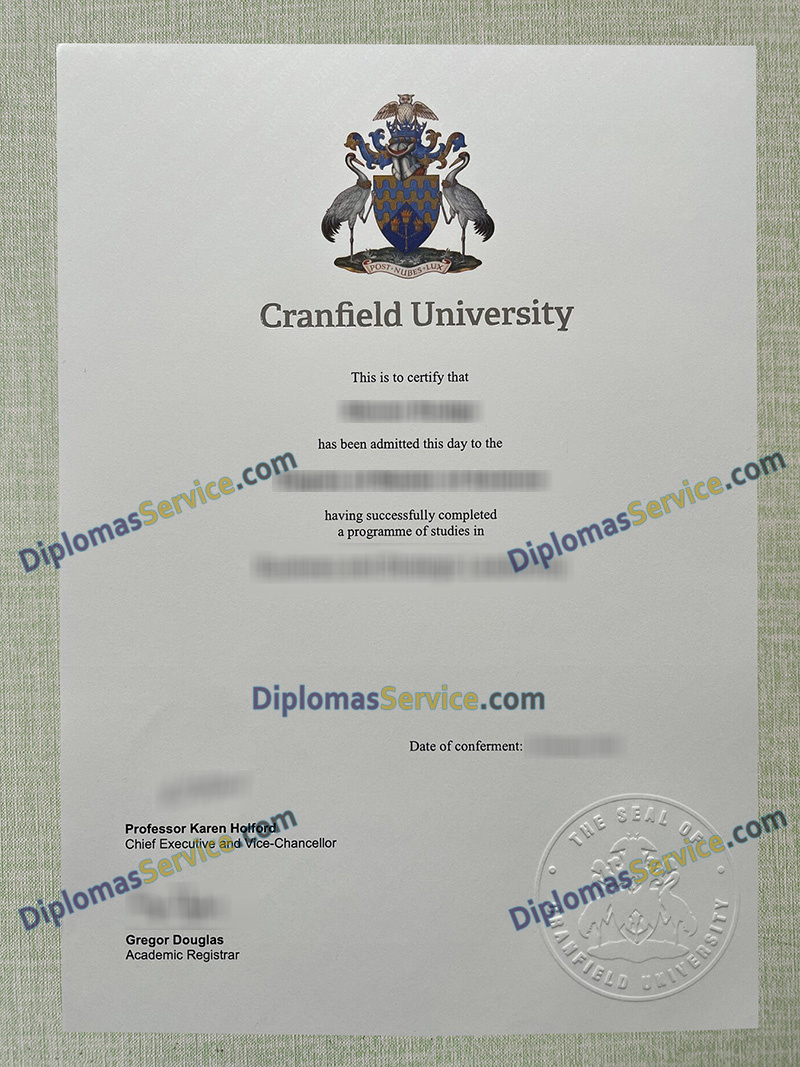 Cranfield University degree, Cranfield University certificate,