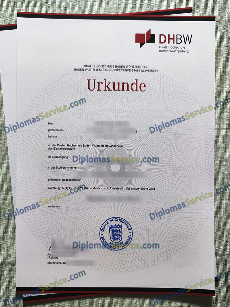 Duale Hochschule Baden-Württemberg urkunde, DHBW degree,